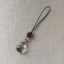 Original natural green ghost gourd mobile phone chain Fulu Zhaicai U disk small bag pendant jewelry