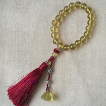 Natural citrine gear car pendant yellow Crystal Lotus pendant interior accessories