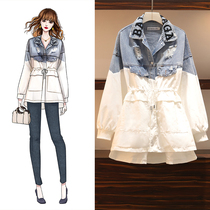 Large size womens clothing 2021 spring and autumn new age-reducing denim jacket fat sister thin loose top Western windbreaker tide