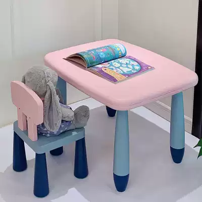 New children's study desk Children's desk Primary school students children's desk set desk chair plastic table