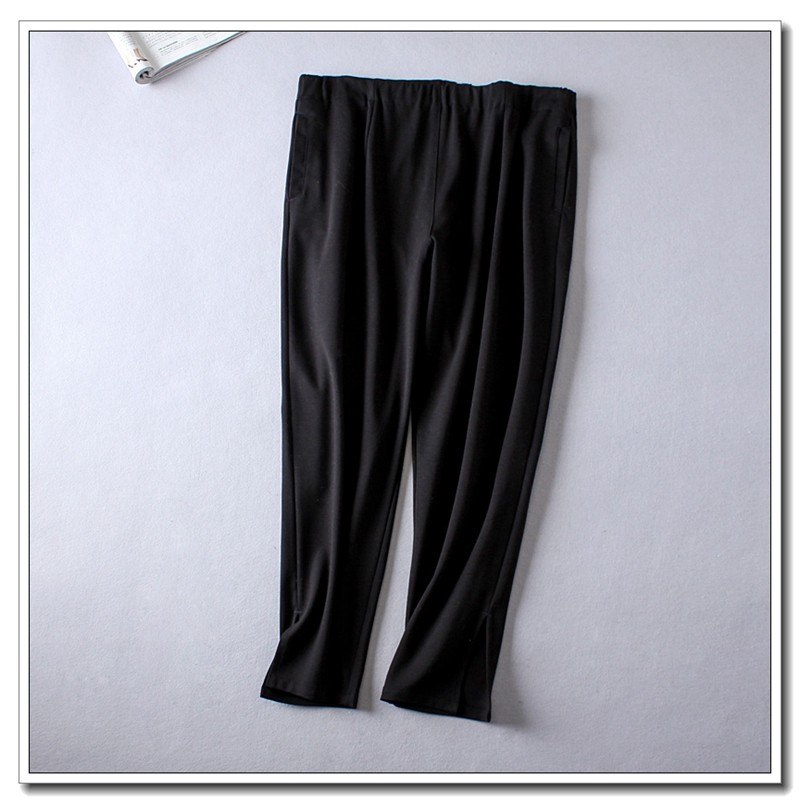 Gugu homemade custom large size women's elastic waist casual trousers 200 catties fat MM autumn all-match slim pants