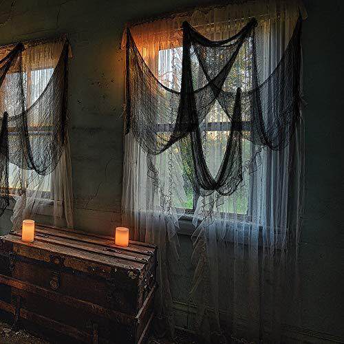 Halloween decoration blood-stained gauze with bloody handprints tablecloth curtain cloth scary haunted house secret room decoration props