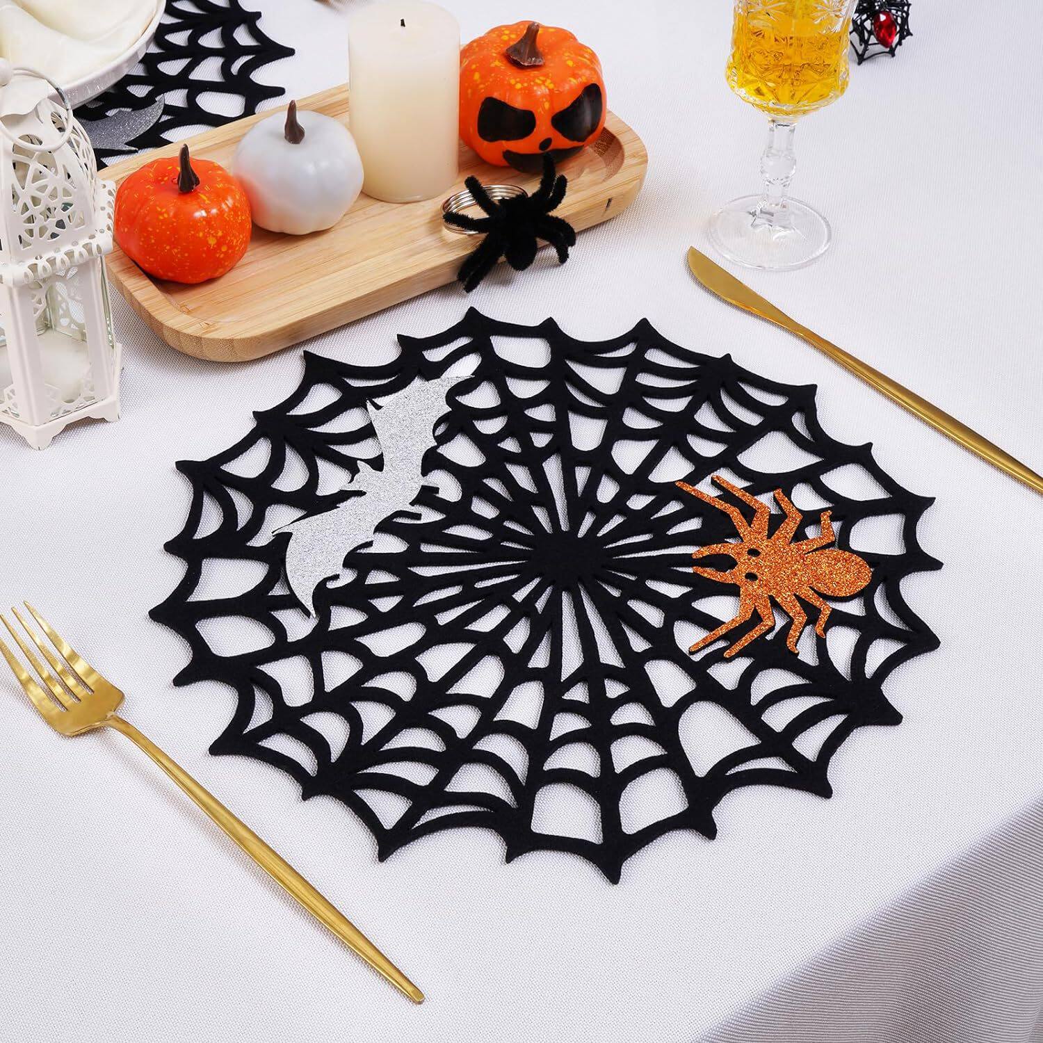 Décorations d'Halloween, tapis de repas, sous-verres en forme de citrouille, restaurants, hôtels, cafés, magasins de boissons, bars, fournitures de fête,_voghion.com