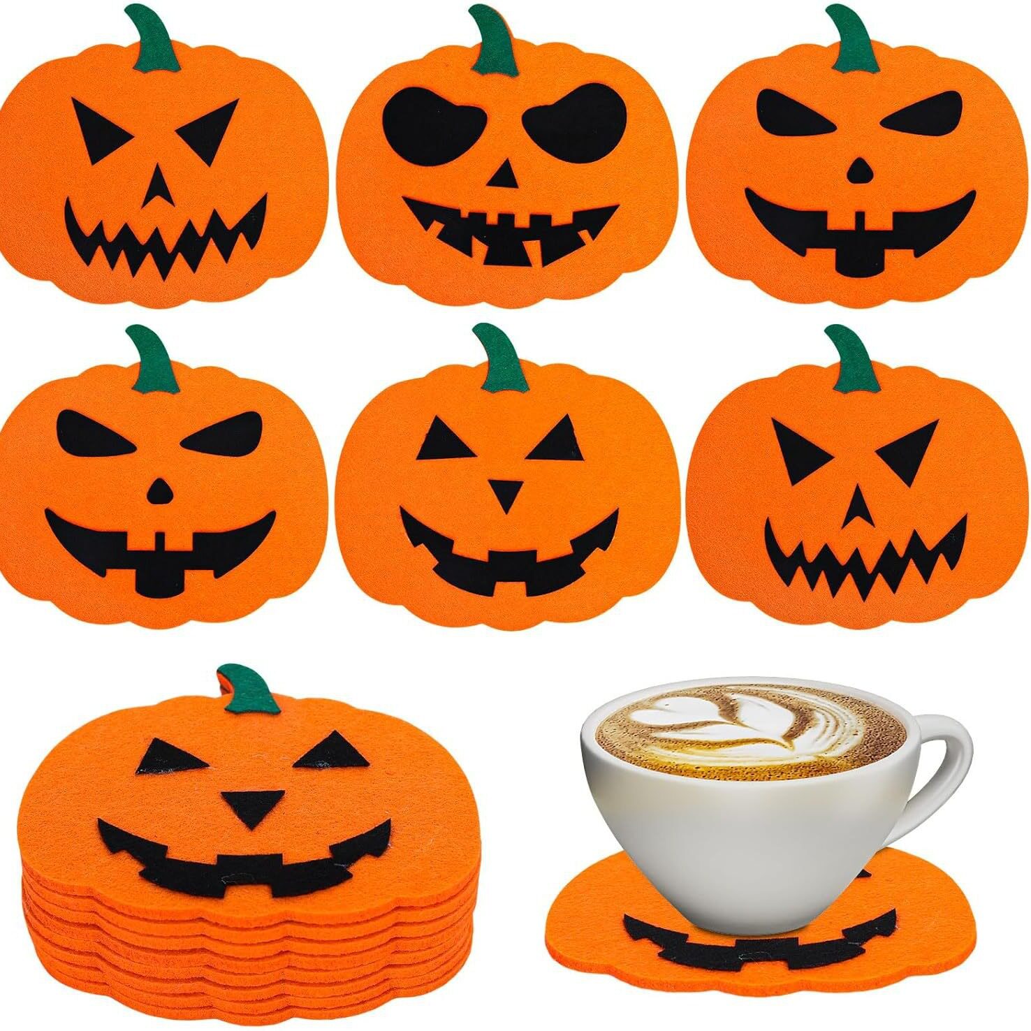 Décorations d'Halloween, tapis de repas, sous-verres en forme de citrouille, restaurants, hôtels, cafés, magasins de boissons, bars, fournitures de fête,_voghion.com