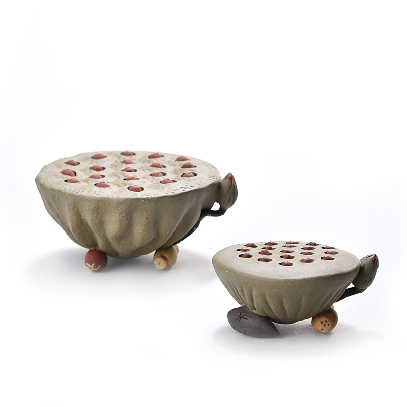 Hui shi water lotus root purple sand tea pet tea art spittor tea pet furnishing articles furnishing articles creative tea to keep