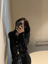 SUN11 Diamond Knitted Cardigan Women 2021 Winter New Korean Slim Slim Slim Outer Long Sleeve Sweater Tide