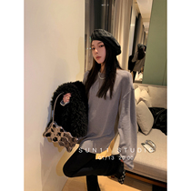 SUN11 (thanksgiving feedback as low as 50% off spot seconds hair) solid color simple style Korean version of the round neck long sleeve leg leggings bottoming