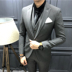 Suit ba mảnh nam mảnh mai đám cưới chú rể ăn mặc hộp đêm bar bar stylist Anh gió phù hợp với 3 phù hợp đồ vest nam Suit phù hợp