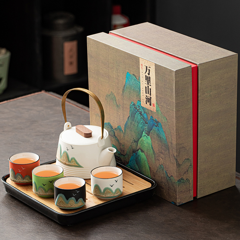 Forbidden City Palace Culture Landscape Gift Box Teacup Tea Tea Tea Tea Tea Ceremony Birthday Mid-Autumn Festival Day Gifts Company Business Gifts Custom Logo-Taobao