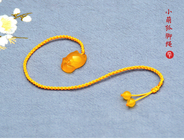 Agate nhỏ dễ thương cáo chân dây lừa hoa đào Wang sự nghiệp dây đỏ dệt vòng chân handmade dễ thương nữ mô hình bạn gái trang sức Han - Vòng chân lắc chân vàng