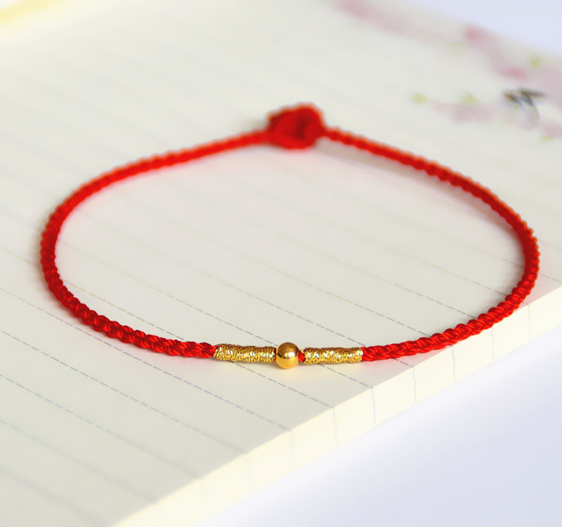 999 Foot Gold Transit Pearl Red Rope Foot Chain Girl Super Fine Gold Hand Rope This Life Red Foot Rope Gift