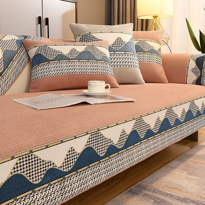 Sofa cushion Four seasons universal minimalist modern cushion sub non-slip leather sofa cover full bag universal set of winter style cover towels