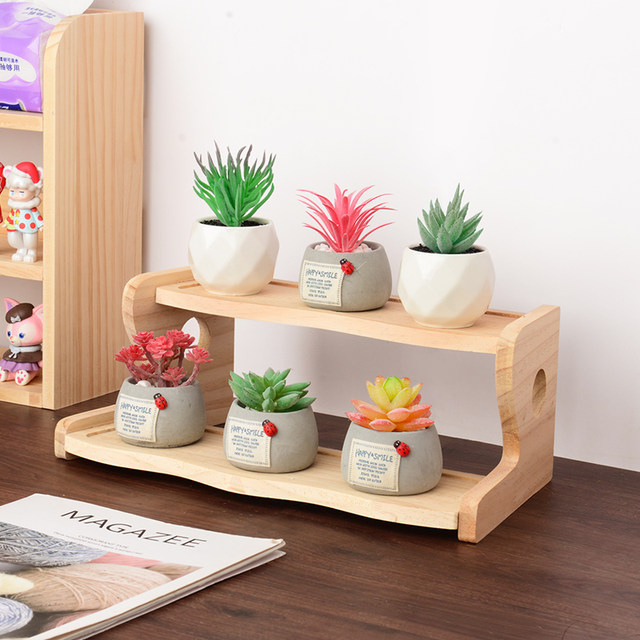 Desktop storage rack pine storage multi layers hand-made cosmetic display rack desk dormory organization ງ່າຍດາຍແລະຂະຫນາດນ້ອຍ