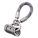 Colorful braided rope key chain car key chain multi-ring design car key pendant simple key chain