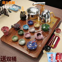 Ren gu tea set set household simple solid wood tea tray tea table integrated automatic induction cooker water whole set of tea ceremony