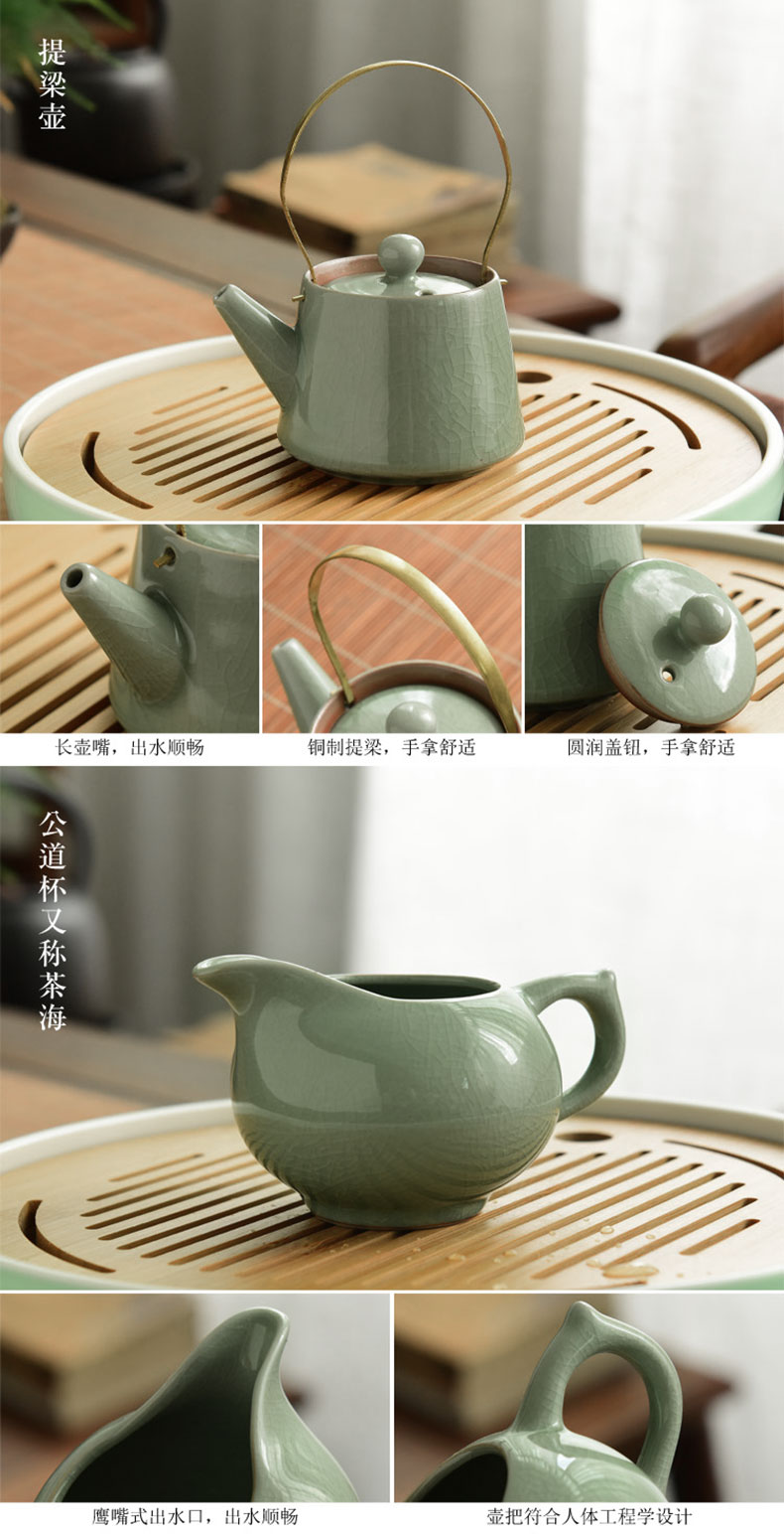 "Cherish your elder brother up with ceramic kung fu tea set contracted household Japanese small mini modern Chinese dry tea set suits for