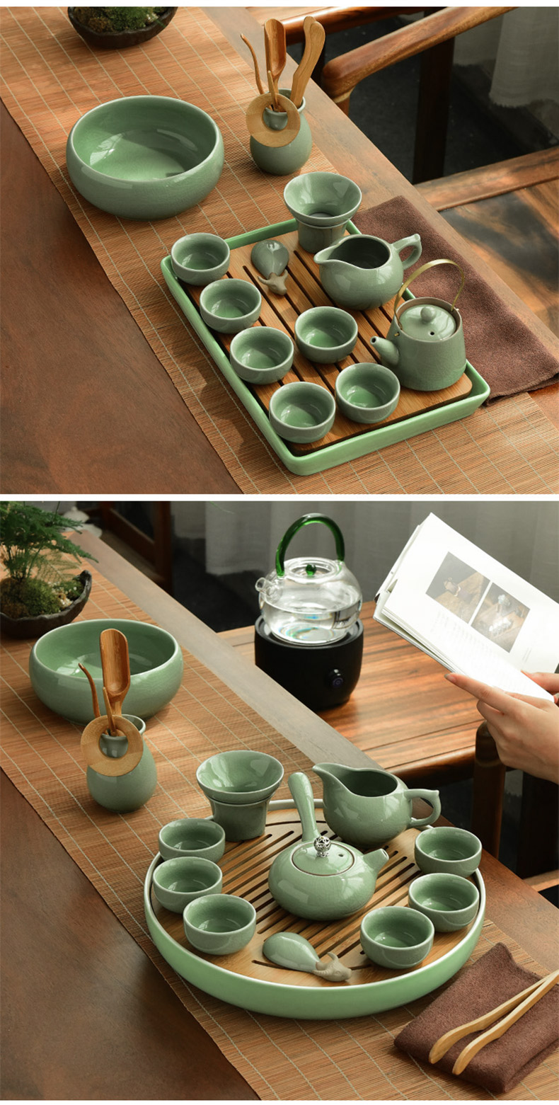 "Cherish your elder brother up with ceramic kung fu tea set contracted household Japanese small mini modern Chinese dry tea set suits for