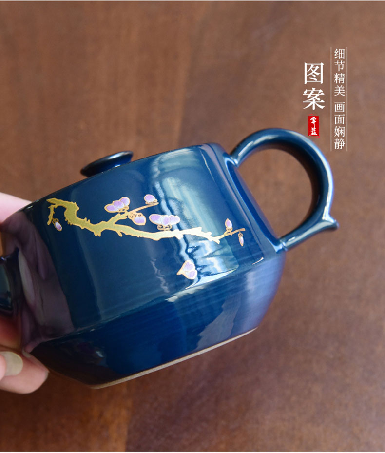 "Precious little ji blue modern ceramic teapot household pot of Japanese kung fu tea set of the filter the teapot tea by hand