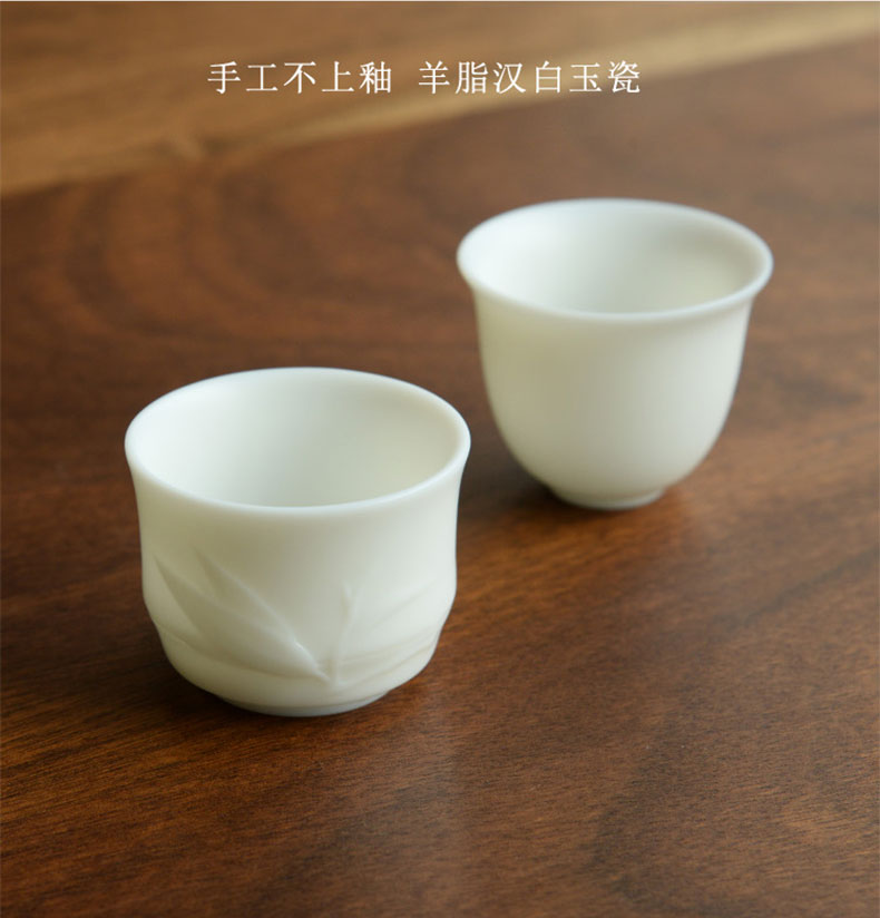 "Precious little Chinese dehua white porcelain suet jade porcelain sample tea cup by hand ceramic cups of kung fu tea master CPU