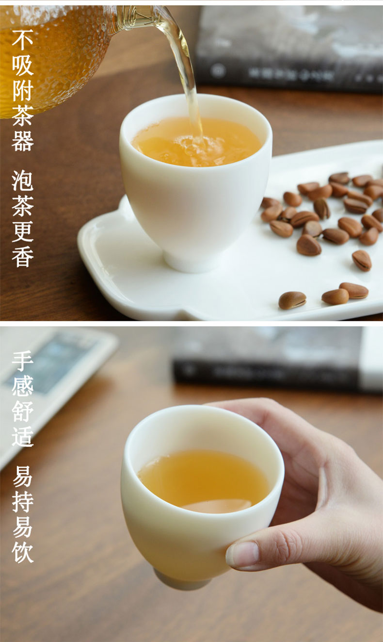 Become precious little Chinese dehua white porcelain suet jade porcelain ceramic cups undressed ore unglazed sample tea cup kung fu tea masters cup