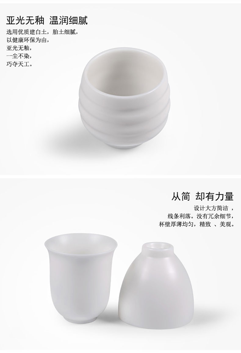 Become precious little Chinese dehua white porcelain suet jade porcelain ceramic cups undressed ore unglazed sample tea cup kung fu tea masters cup