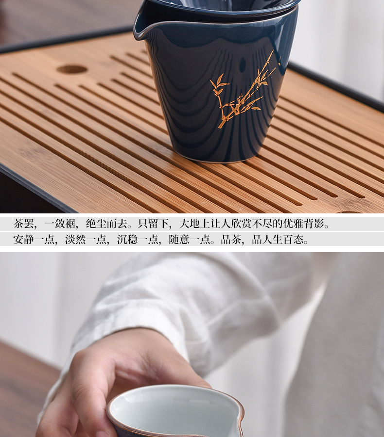 "Precious little ji blue household ceramics fair keller points to the machine manual kung fu tea tea set and a cup of hot sea and a cup of tea