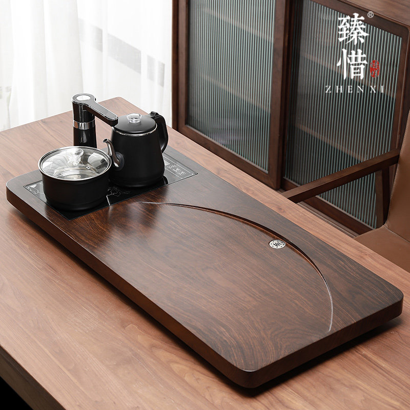Zhenxi Modern light luxury high-end automatic one-piece tea tray Household Kung Fu tea set Chinese solid wood small tea table
