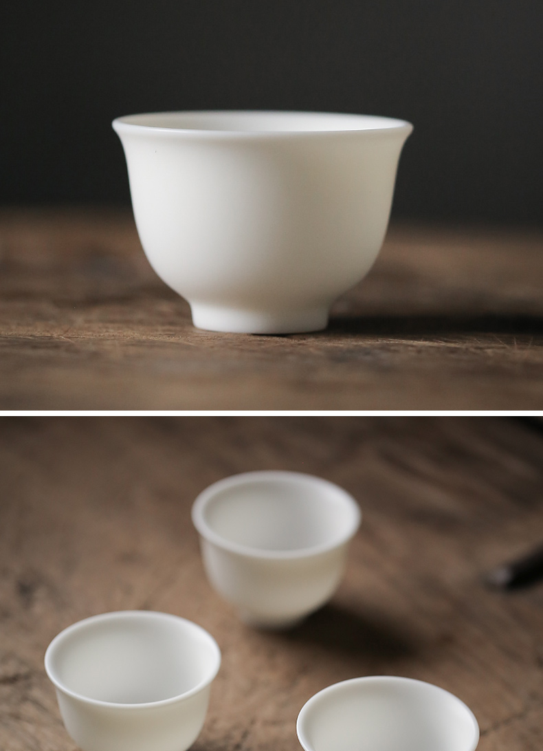 "Precious little dehua biscuit firing suet jade white porcelain cup tea sample tea cup perfectly playable cup bowl master single CPU