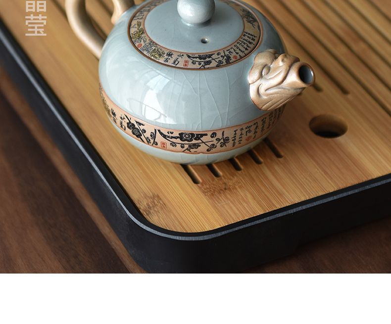 Become precious little teapot teacup lie longge up ceramic kung fu tea set suit household contracted manual single pot teapot