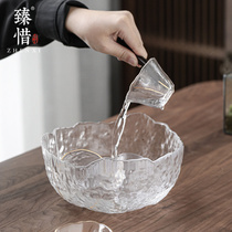 Zhenxi creative multifunctional tea wash thickened heat-resistant glass washed tea slag bucket flower pot kung fu tea props accessories