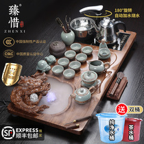 Zhenxie atomized water integrated tea tray kung fu tea set home office living room tea cup solid wood tea table