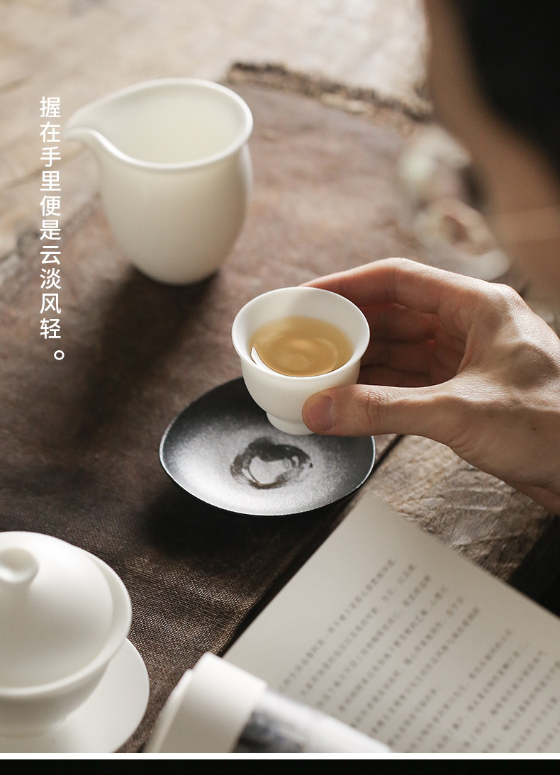 "Precious little dehua biscuit firing suet jade white porcelain cup tea sample tea cup perfectly playable cup bowl master single CPU