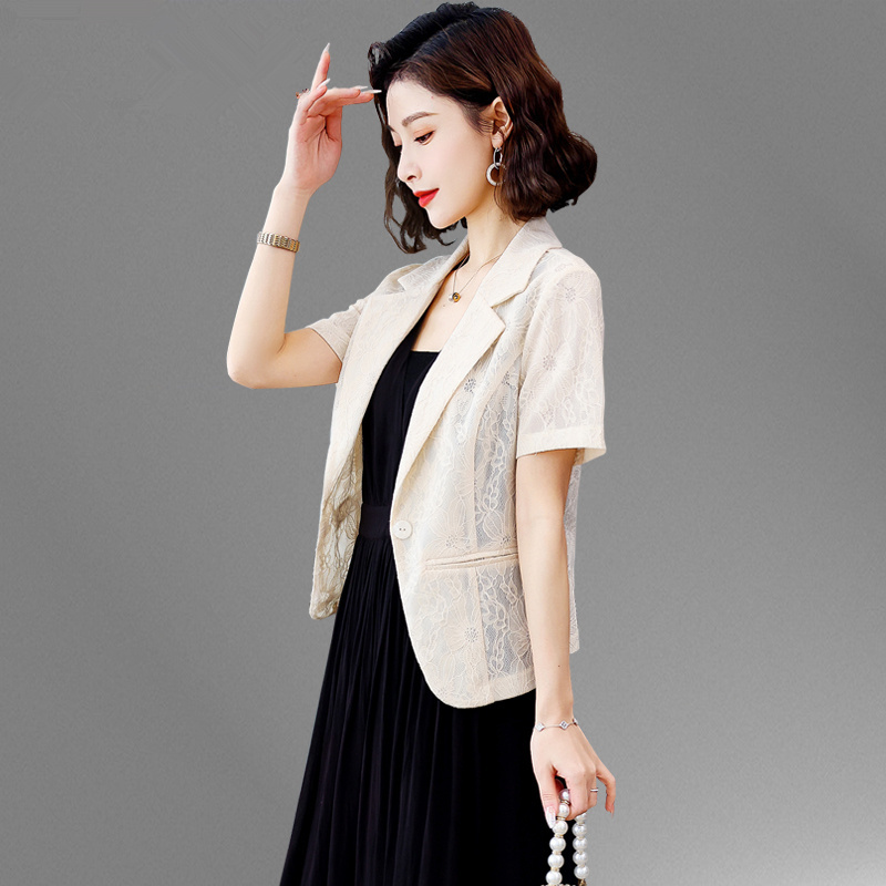 Lace Shawl for Women, Short Style, New Summer Versatile Thin Blazer, Vest to Wear with Skirts, Outerwear for Spring and Autumn Fashion