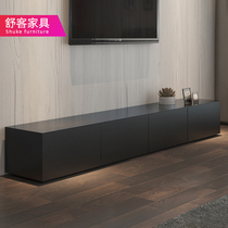 Modern minimalist TV cabinet combination black oak grain living room TV cabinet small apartment Nordic floor cabinet furniture