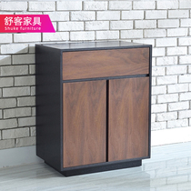 Nordic side cabinet black walnut color sofa side few modern simple living room corner few TV cabinet side cabinet corner cabinet