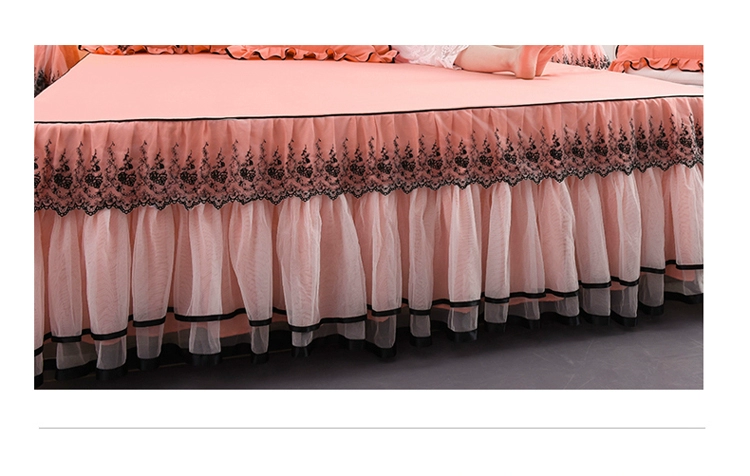 INS công chúa Hàn Quốc ren bedspread giường váy một mảnh trượt lưới Ruffles ren đỏ DN giường 1.51.82.0 - Váy Petti