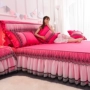 INS công chúa Hàn Quốc ren bedspread giường váy một mảnh trượt lưới Ruffles ren đỏ DN giường 1.51.82.0 - Váy Petti váy giường đẹp	