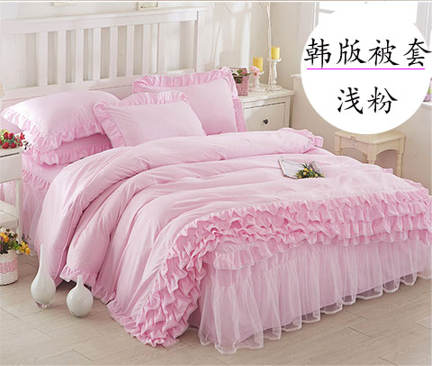 Công chúa Hàn Quốc rắn màu chải ren một mảnh chăn chăn tờ đơn hoặc đôi sinh viên 200X230 - Quilt Covers chăn lông cừu giá rẻ