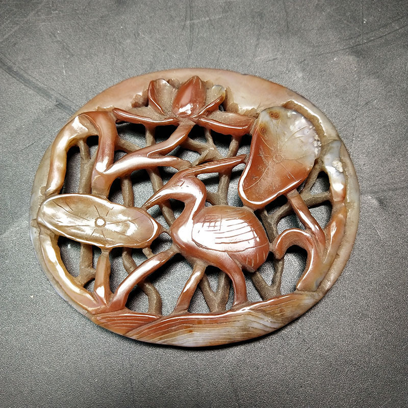 Liao Jin Jade Ware Spring Water Autumn Mountain Red Manau All The Way To Raw Jade Brand Ancient Waist Peu Ancient Playing Collection To Pick Up Antiques