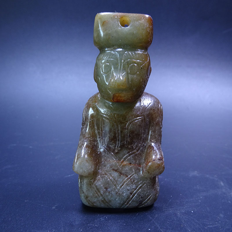 旧蔵 時代古玉 和田玉 【玉棕】細工 古置物 古賞物 唐