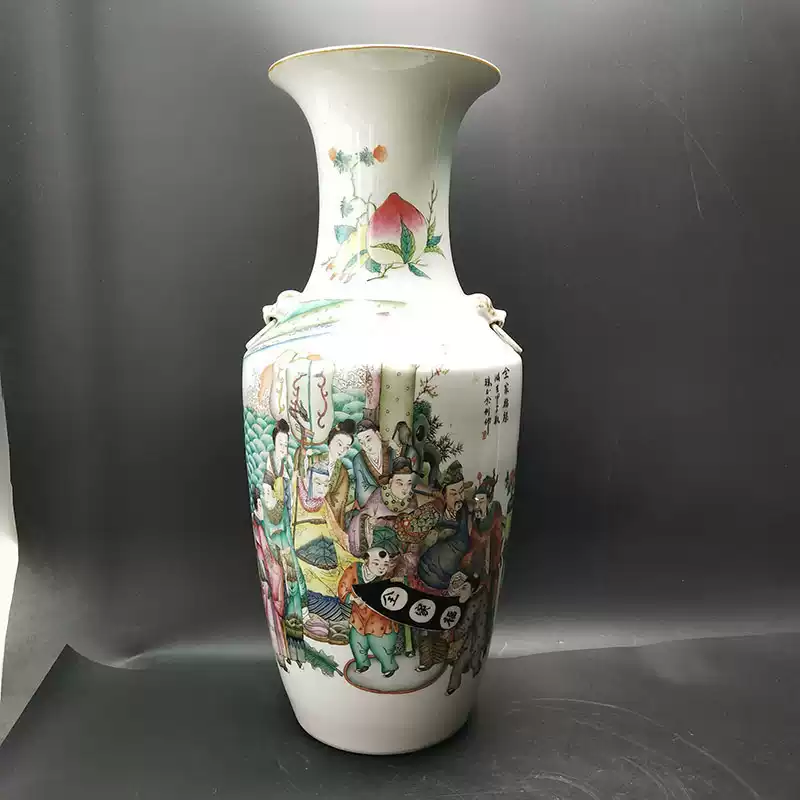 中国美術 古玩 米黄釉堆白花鳥花瓶 景德鎭製 中国美術 古玩 米黄釉堆白花鳥花瓶 景德鎭製