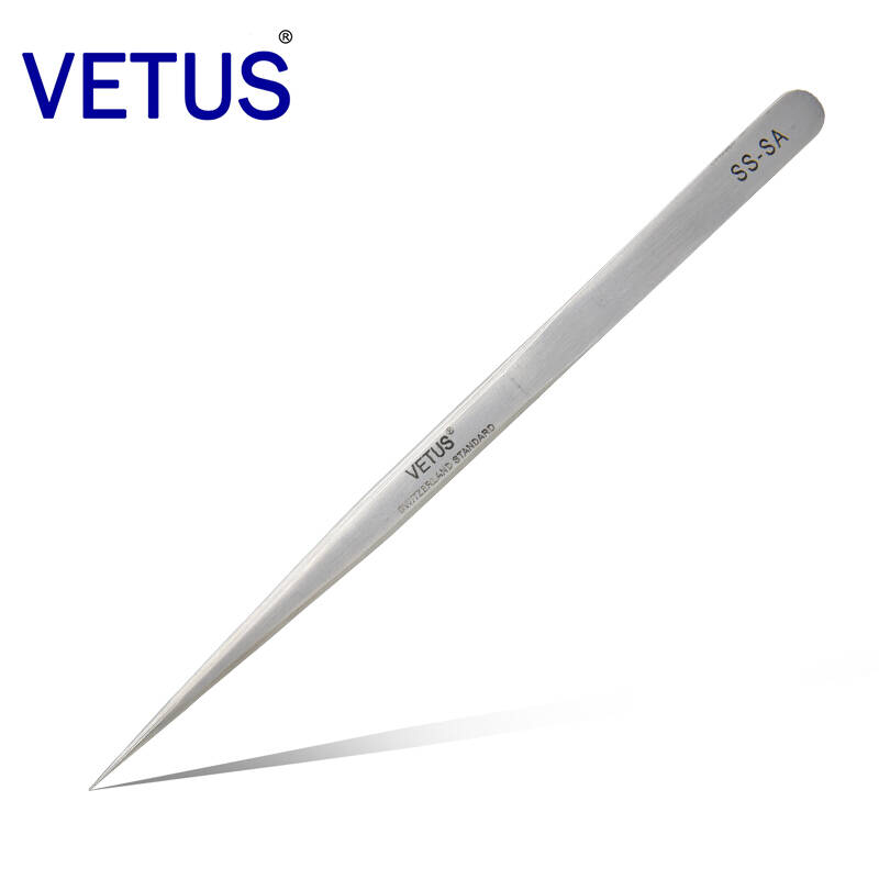 VETUS SA Series Tweezers Repair Gauge Tool Fine High Precision Anti-Acid Magnetic Stainless Steel Beauty Tweezers