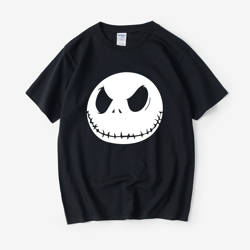 The Nightmare before Christmas Jack Halloween Skull T-Shirt Short Sleeve Round Neck Summer Unisex Couple Outfit