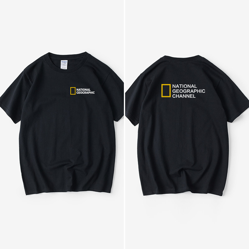 National Geographic Photography and Videography Association Travel Outdoor Channel T-Shirt Short-Sleeved Simple Unisex Crew Neck Large Size Loose Fit