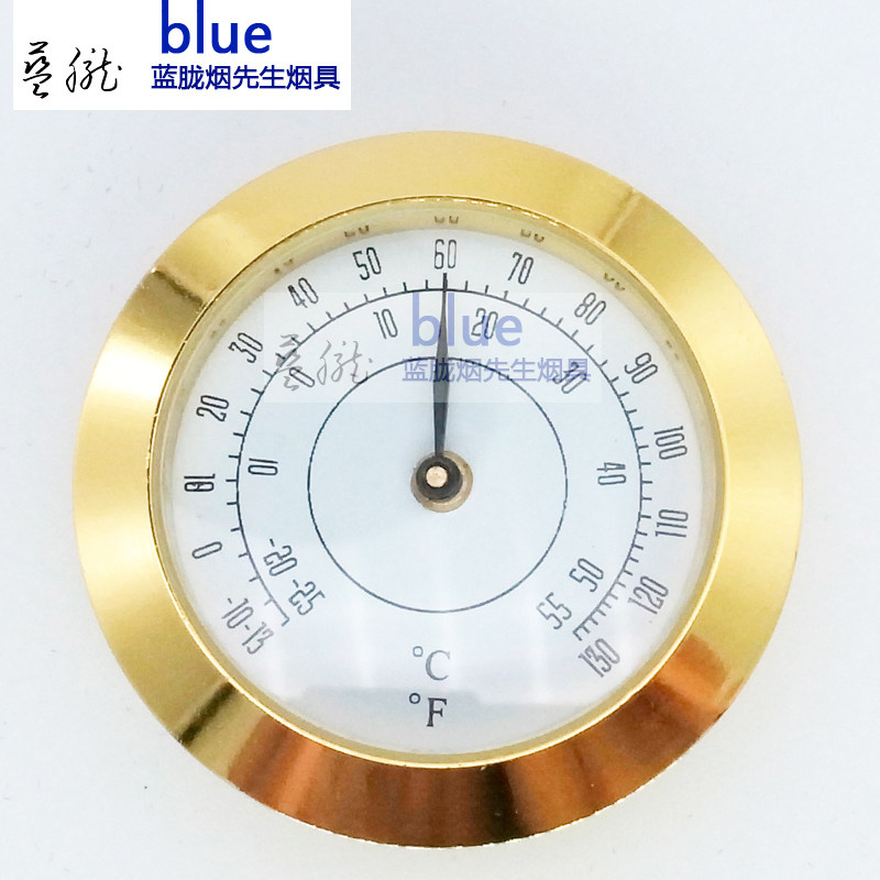 Cigar box thermometer mechanical set degree Fahrenheit metal meter disc
