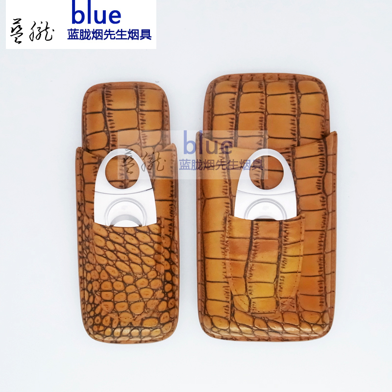 High Higemon Cigar Leather Jacket Moisturizing Sleeve Avocado Leather Print Three Loaded Cigar Tube Cigar Leather Cover Portable