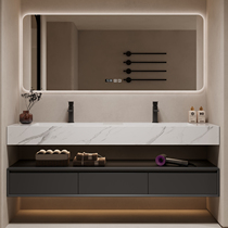 Bathroom cabinet combination slate seamless ceramic basin oak light luxury hotel style bathroom washbasin wash basin