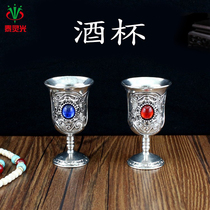 Thai Craft Card Wine Glass White Bronze Boutique Water Glass Supplies High Footed Jewel Delicately Swing Piece