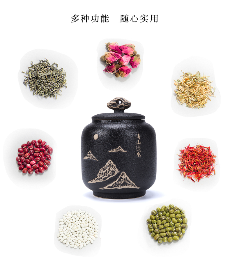 The ceramic tea canister creative move fashion storage tank is sealed container The loaded tea gift boxes red green tea and tea urn