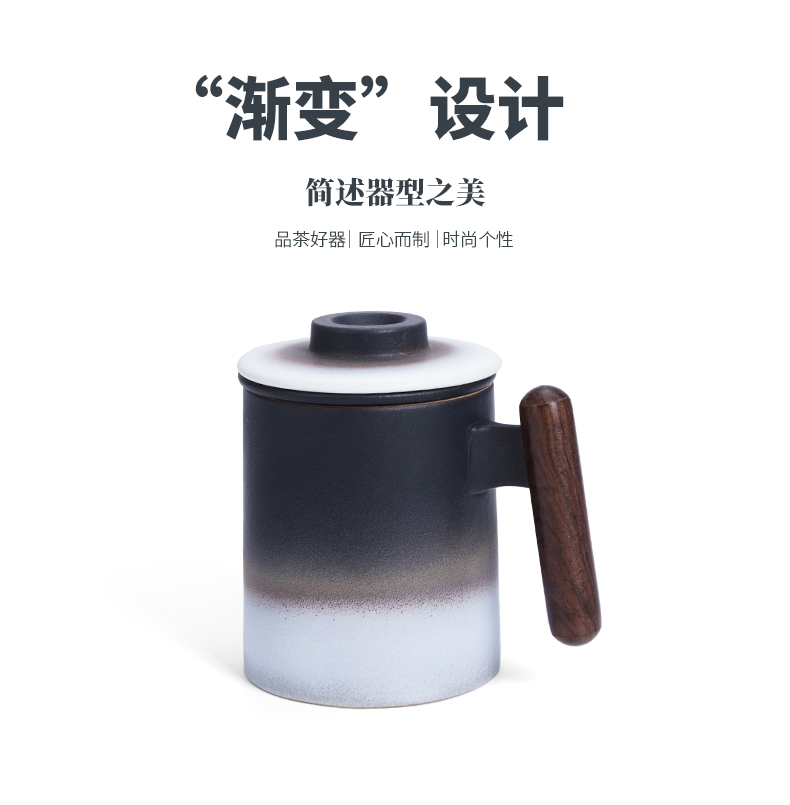 Ceramic filter cups with handle with cover keller Japanese household separation of tea ultimately responds cup of tea